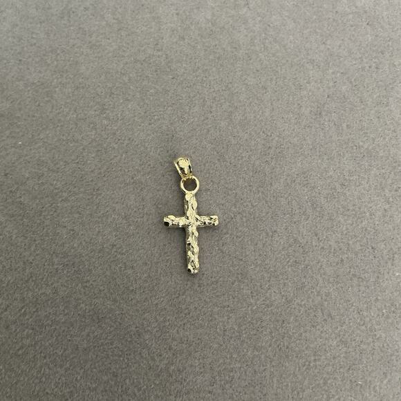 Solid 10k Gold Nugget Cross Pendant ~ NEW~ LAST ONE - Picture 4 of 12